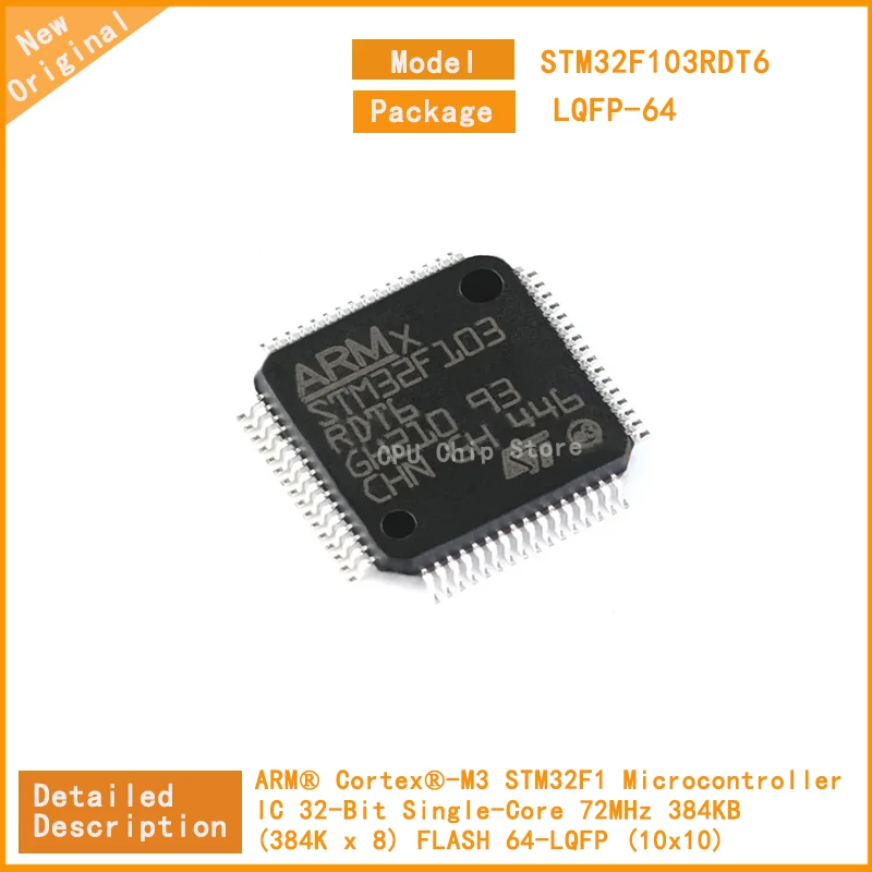 1-5 шт. Новый оригинальный микроконтроллер STM32F103RDT6 STM32F103 STM32F1 IC 32-разрядный одноядерный 72 МГц 384 КБ (384 К x 8) 64-LQFP