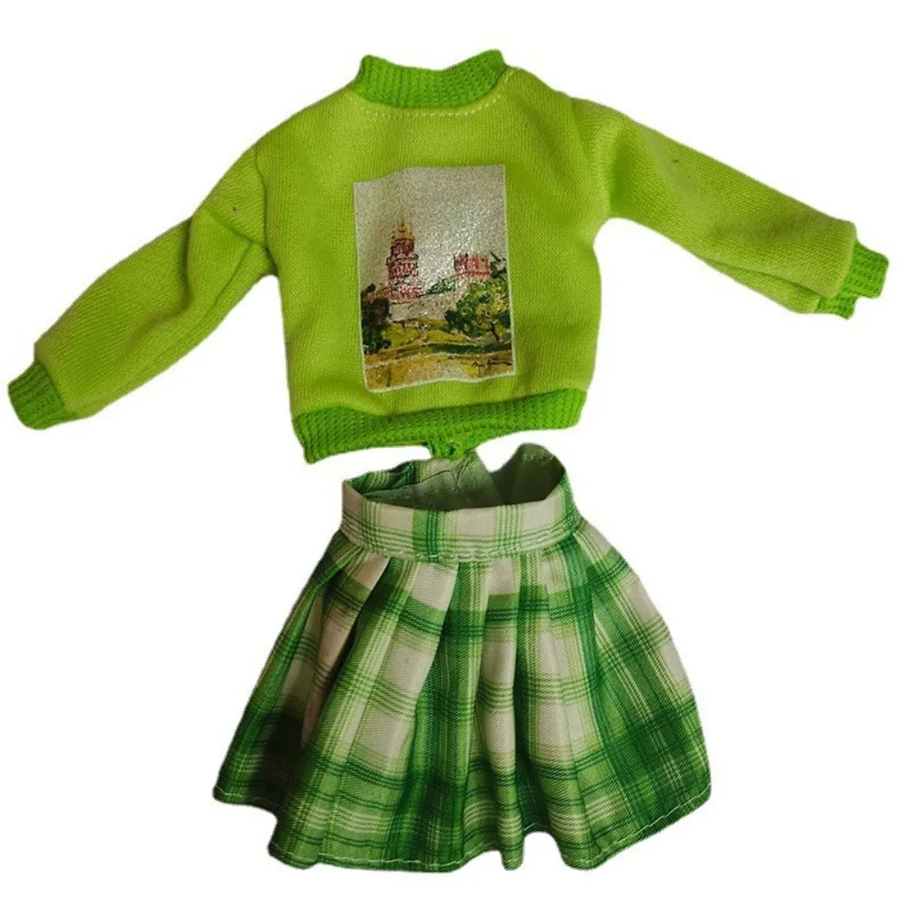 1 Комплект повседневной одежды для куклы BJD, аксессуары для куклы, костюм с юбкой для куклы 30 см, платье для куклы BJD, Зеленая рубашка, Милая кукольная одежда, Подарок для детей
