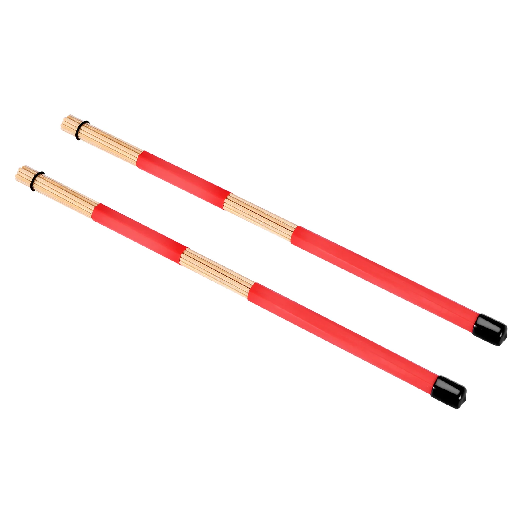 1 пара барабанных щеток с бамбуковым стержнем 40 см, палочки для джазовой народной музыки (красные)