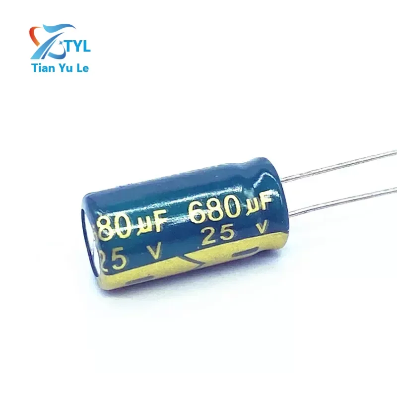 10 шт./лот 25V 680UF Низкоомный высокочастотный алюминиевый электролитический конденсатор с низким сопротивлением размером 8*16 680UF25V 20%