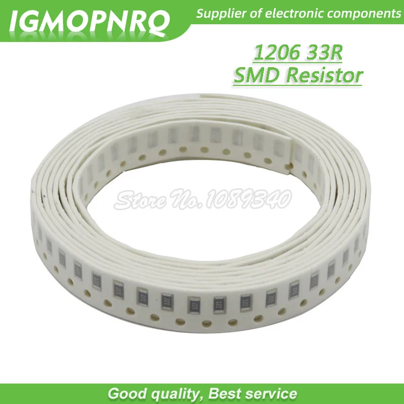 100ШТ 1206 SMD резистор 1% сопротивление 33 Ом чип-резистор 0,25 Вт 1/4 Вт 33R IGMOPNRQ