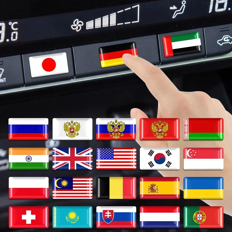10ШТ 3D эпоксидная наклейка для декора рулевого колеса, наклейки для стайлинга автомобилей, наклейки для интерьера Бразилии, Словакии, Индии, Бельгии, Значок флага Коста-Рики