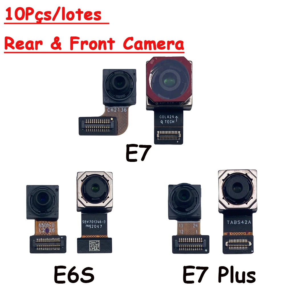 10шт Задняя Камера Для Motorola E7 Plus Задняя Камера Задний Основной объектив Гибкий Кабель Передняя Камера Для Moto E7 Power E6S E20 E7 E40 E6