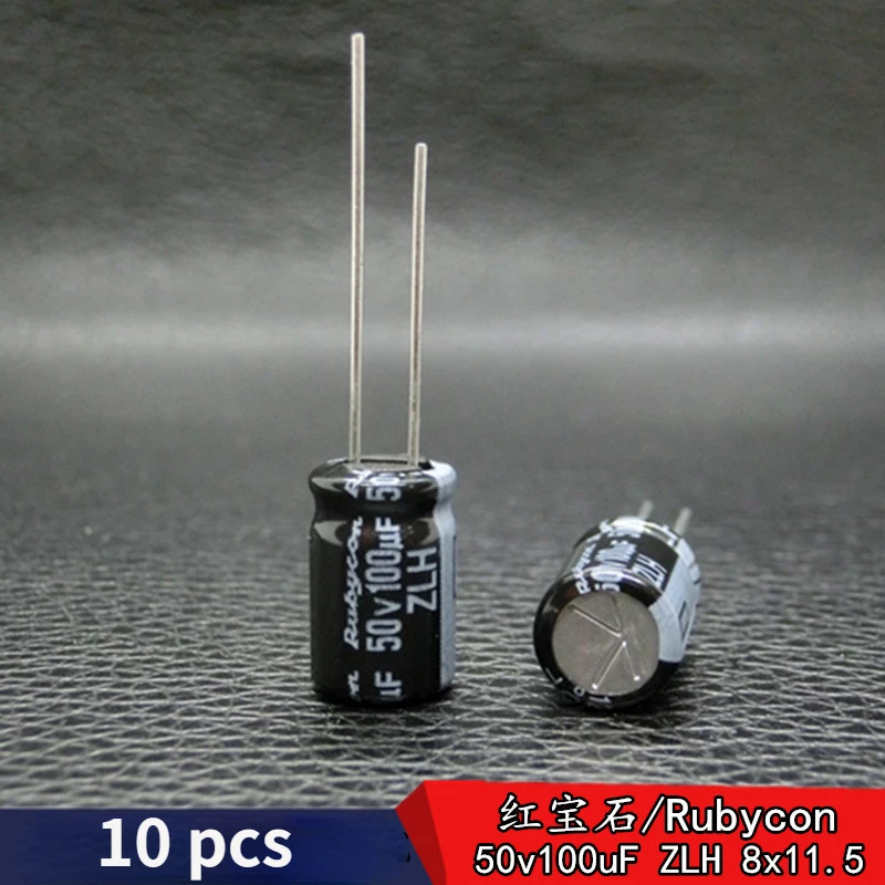 (10шт) Оригинальный подлинный японский ZLH 50v100uF импортный электролитический конденсатор 8*11,5 мм 50V RUBYCON конденсаторы