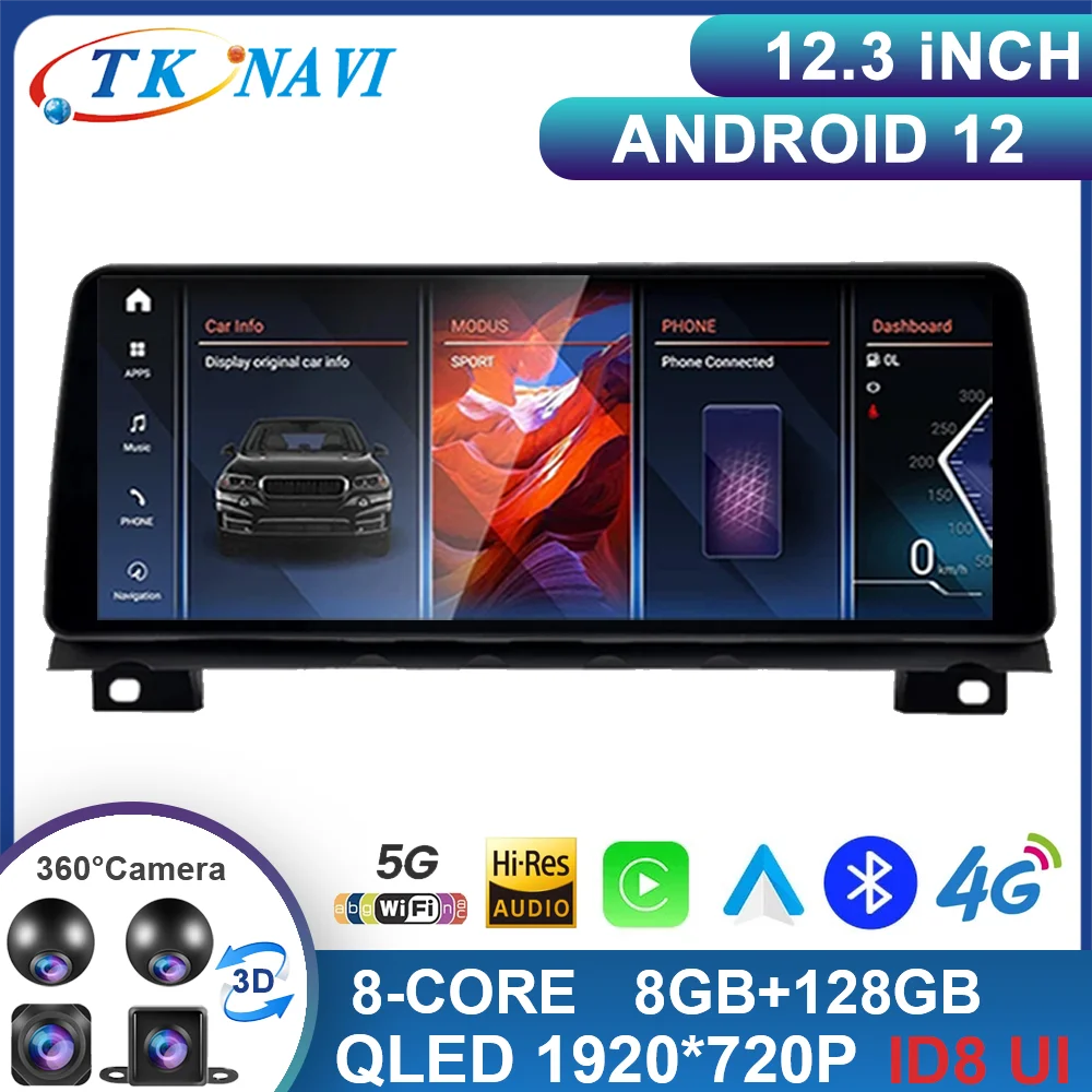 12,3-дюймовый Android 13 Для BMW 7 Серии F01 F02 CIC NBT Беспроводная Система Carplay 1920*720P Автомобильный плеер Мультимедийная навигация 4G LTE