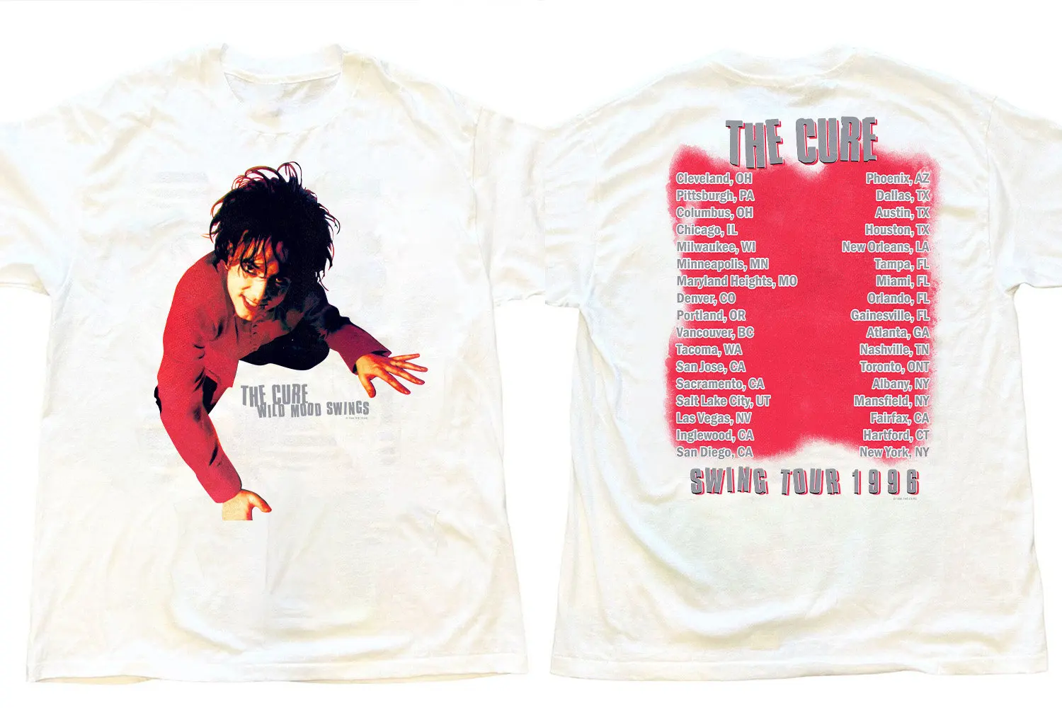 1996 футболка the Cure Wild Mood Swings Тур the Cure Swings