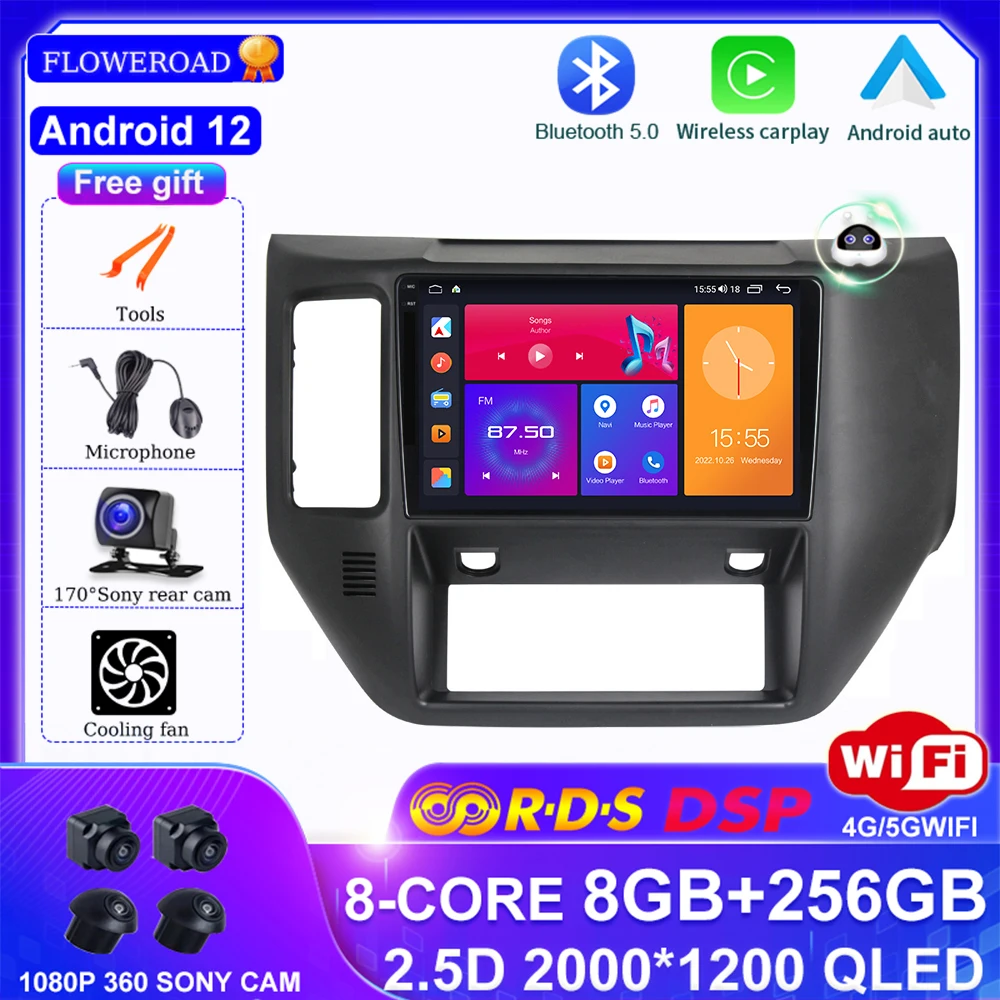 2.5D Android 12 QLED Экран Для Nissan Patrol V 5 Y61 LHD RHD 2004-2021 Автомобильный Радиоплеер Навигация carplay Android auto GPS