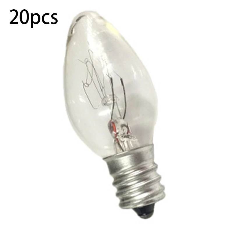20 штук лампочек ночного освещения и соляной лампы для замены ламп накаливания C7 E12 из прозрачного стекла