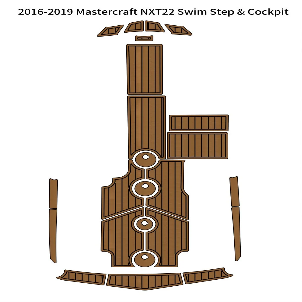 2016-2019 MasterCraft NXT22 Плавательная платформа Кокпит Коврик Лодка EVA Пенопласт Тиковый пол