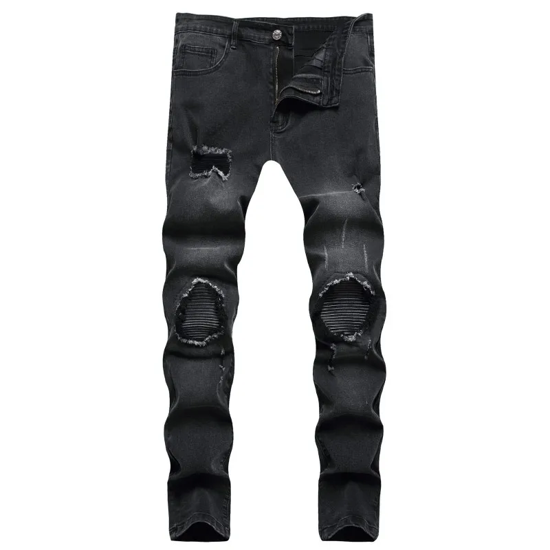2023 весеннее новое поступление, высококачественные повседневные джинсы slim fit для мужчин, мужские модные классические брюки, мужские джинсы-стрейч для мужчин KZ16