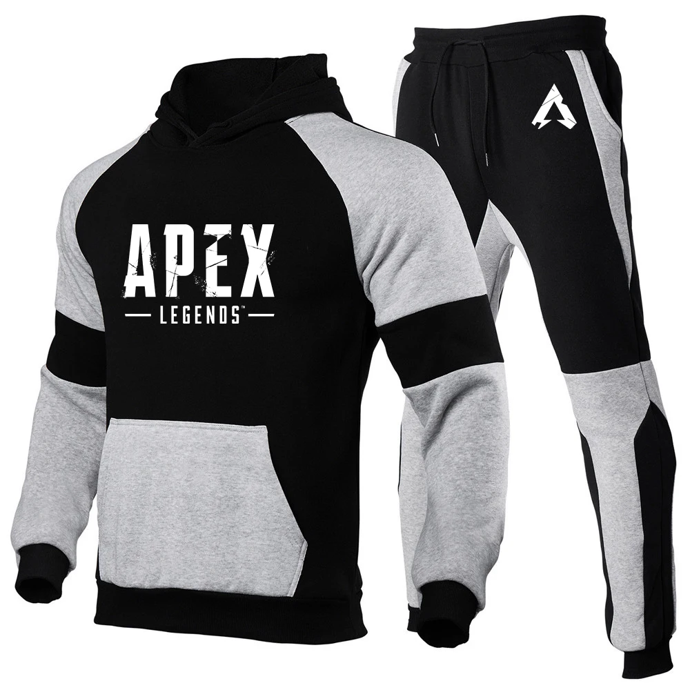 2023 Новая весна и осень, легендарная игра Apex, мужская удобная спортивная куртка для бега трусцой с капюшоном, трехцветная сращивающая