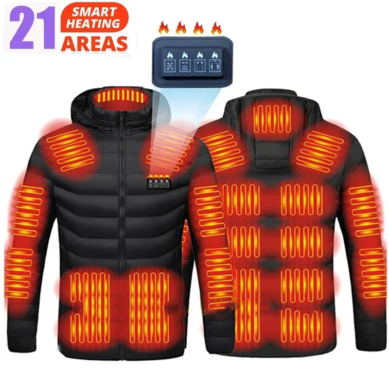 2023 Новые Женские Зимние Теплые куртки с USB-подогревом, умный Термостат, Однотонная Одежда с капюшоном и подогревом, Водонепроницаемые Теплые куртки