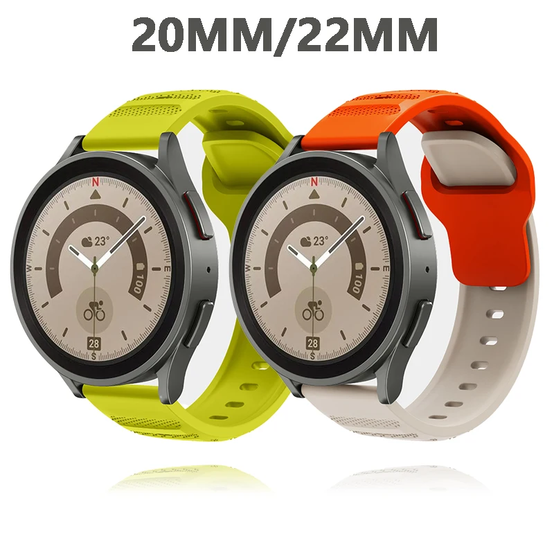 20мм 22мм Ремешок Для Samsung Galaxy Watch 4 6 classic/5 Pro /3/active 2/ Gear S3 Силиконовый браслет для Часов huawei watch gt 2 /2e 3 pro