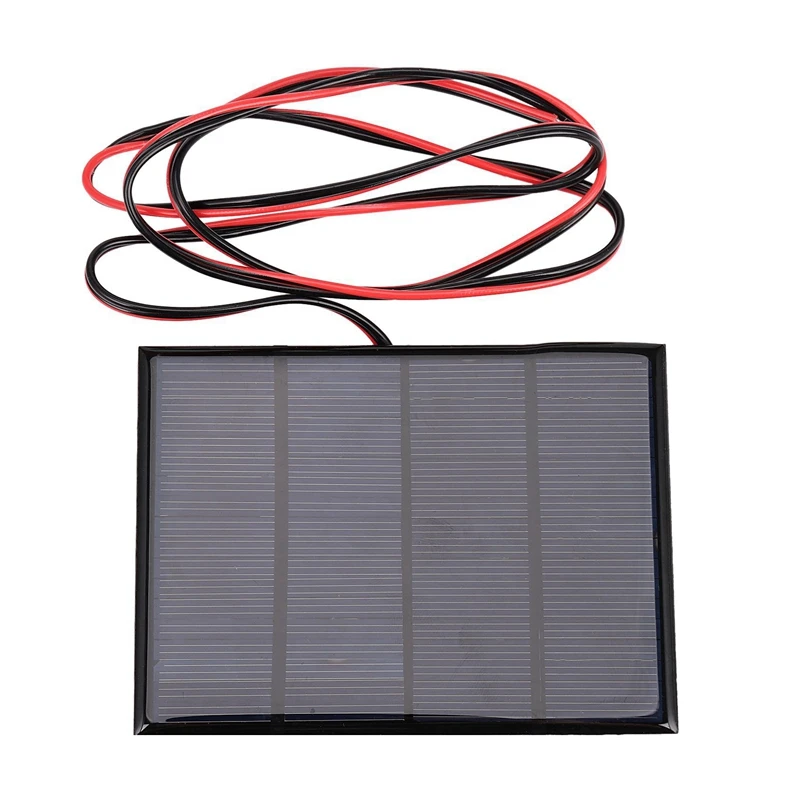2X Зарядное устройство с мини-модулем солнечных батарей мощностью 1,5 Вт 12 В с проводом длиной 1 м
