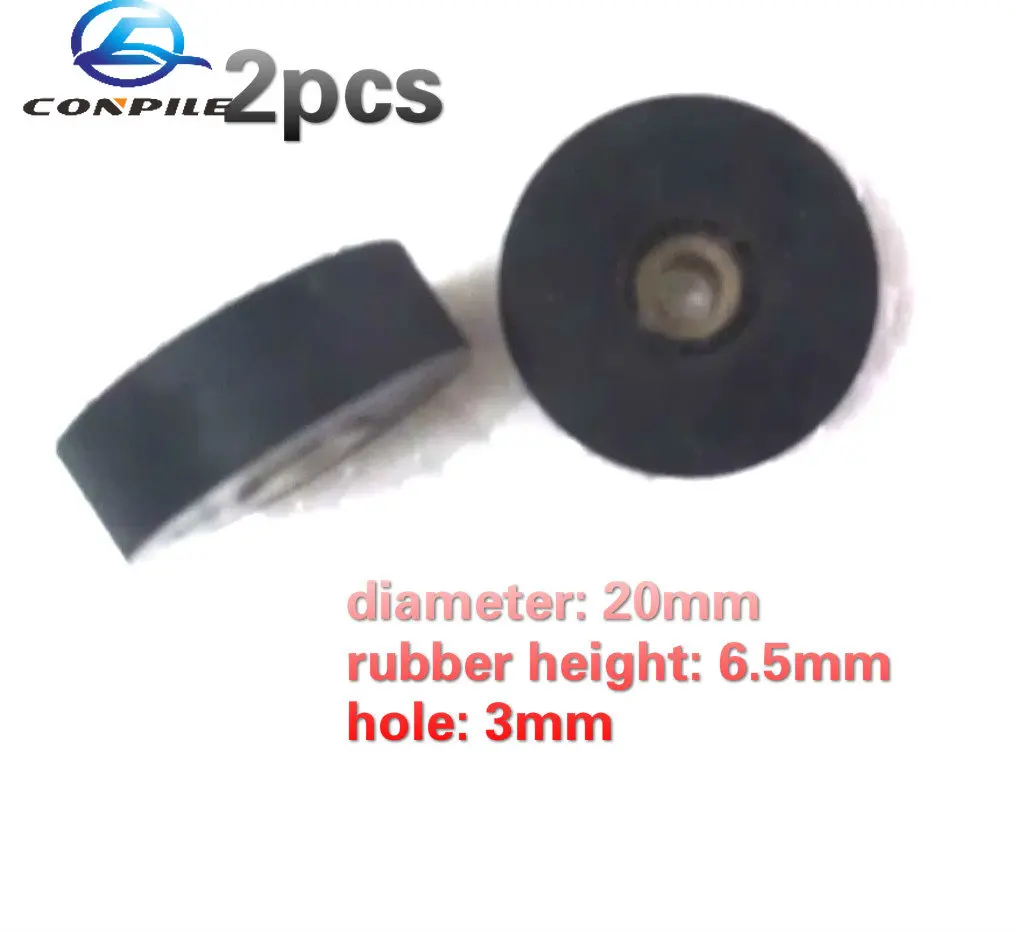 2шт 20 мм * 6,5 мм * 3-колесный ременный шкив резиновый прижимной ролик для старинной кассетной деки магнитофона стереоплеера