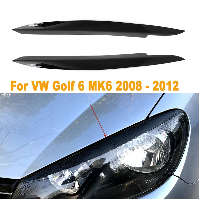 2шт Веки Фары Головной Свет Лампы Накладка Для Бровей Для VW Golf 6 MK6 2008-2012 Фары Для Бровей Автомобильные Аксессуары