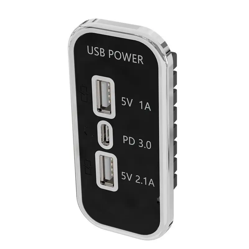 3-Портовое Автомобильное USB-Зарядное Устройство Для Мобильного Телефона USB 3-Портовый Преобразовательный Штекер Адаптер Автоматического Зарядного Устройства С Синим Индикатором Для Автобусов Автомобилей RVS