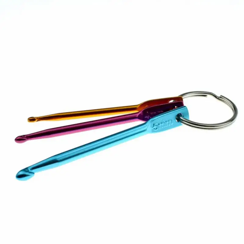 3 размера / набор спиц для вязания Разноцветный мини-алюминиевый брелок для ключей, крючки для вязания, Инструменты для рукоделия, Вязание, плетение, иглы для волос