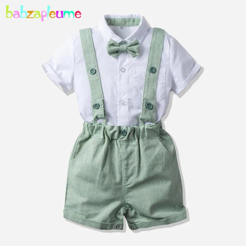 3 шт. Летняя одежда для новорожденных для маленьких мальчиков, Корейская джентльменская модная футболка с коротким рукавом + шорты, комплект детской одежды BC1868