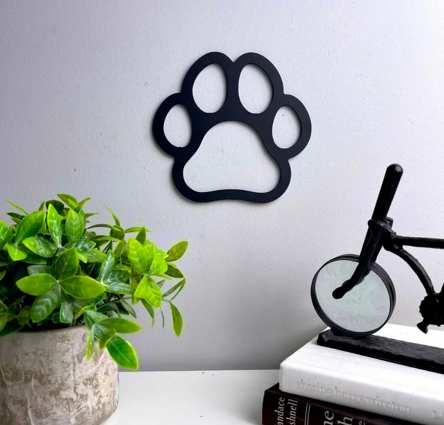3D-вывеска Настенный декор Милый знак с отпечатком собачьей лапы, художественная вывеска с отпечатком лапы, декор с отпечатком лапы