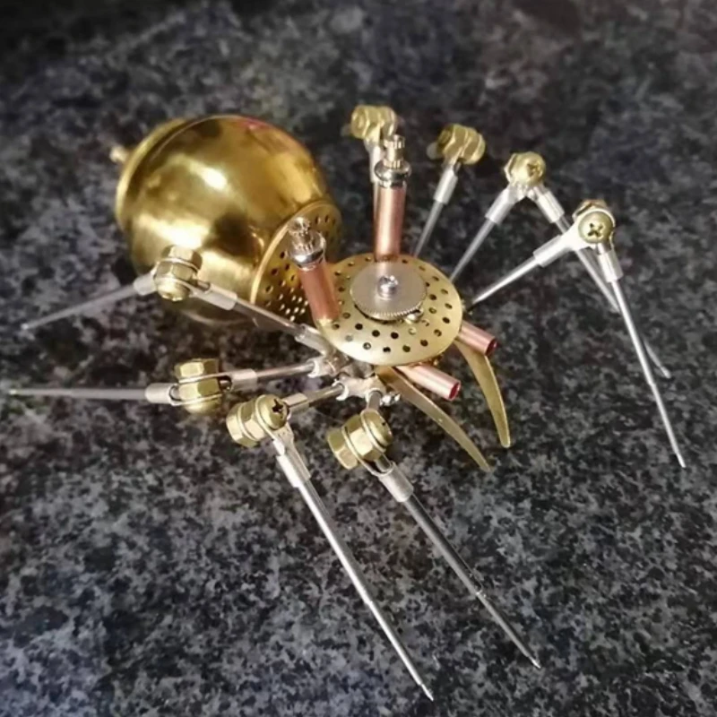 3D металлическая модель паука в стиле стимпанк, механическое насекомое ручной сборки, готовые изделия из меха - готовый продукт