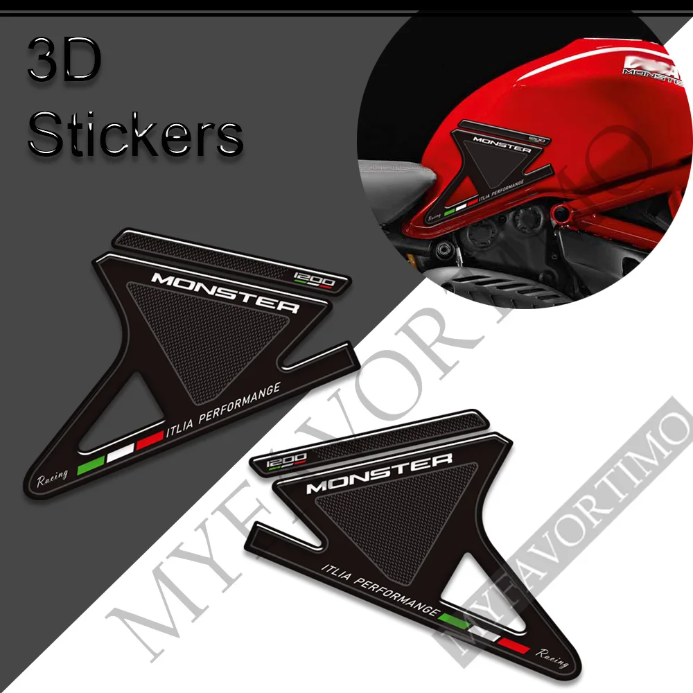 3D Наклейки на бак мотоцикла R 1200S, Отличительные знаки, комплект для бензина, мазута, Наколенники, накладки на бак для Ducati Monster 1200 S