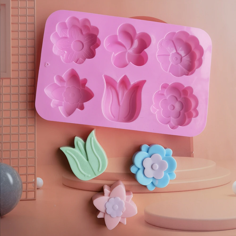 3D Форма для свечи в виде Тюльпана, Цветочное мыло ручной работы, Сделай сам, Силиконовая форма для шоколадного торта, Силиконовая форма для мыла, Принадлежности для мыловарения