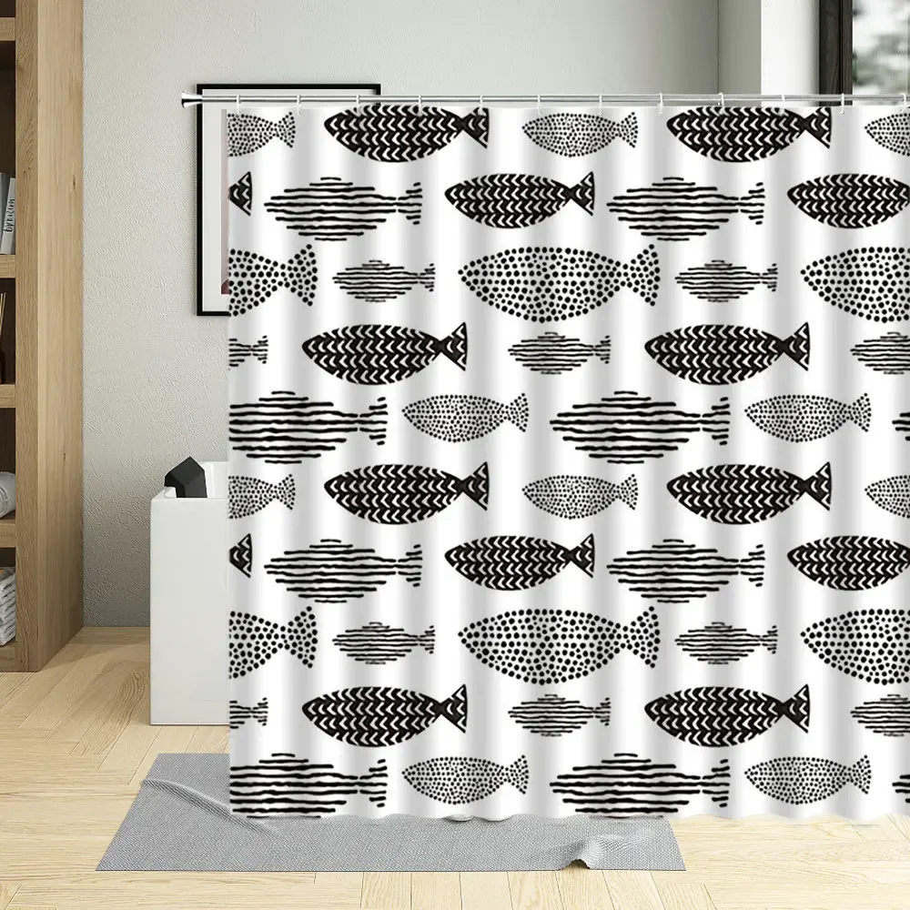 3Д душ шторы ванная комната водонепроницаемый мультфильм прекрасная рыба детской ванной декор занавески полиэстер ткань занавес с крючками