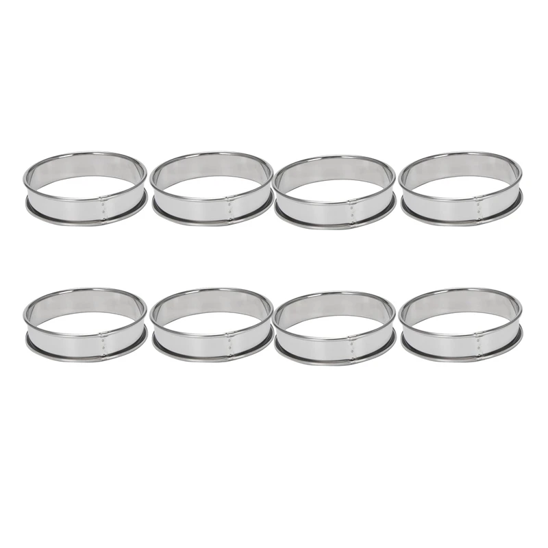 4-Дюймовые кольца для маффинов, набор из 20 формочек для маффинов из нержавеющей стали, Двойные кольца для пирога, Круглые кольца для пирога