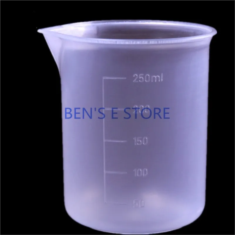 4 шт./лот 250 мл пластиковый градуированный стакан Лабораторный Химический набор лабораторный полипропиленовый стакан