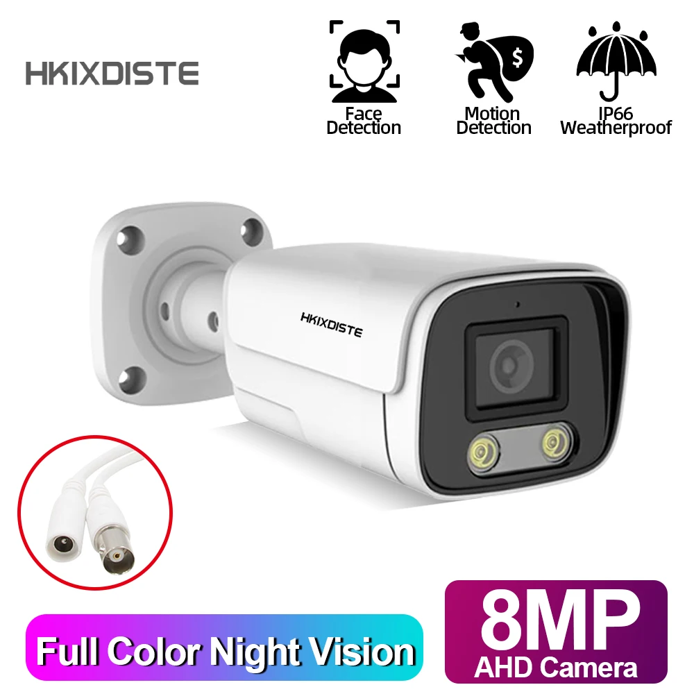4K 8MP Камера видеонаблюдения Smart Infrared AHD Домашняя Camara Наружная Всепогодная Полноцветная Ночная проводная камера видеонаблюдения Bullet