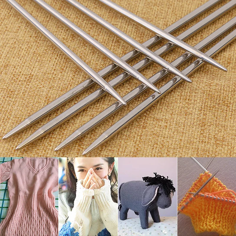 4шт Спицы из нержавеющей стали, 25 см Прямая булавка для вязания крючком, Инструменты для вязания свитера своими руками, швейные принадлежности 2-4 мм
