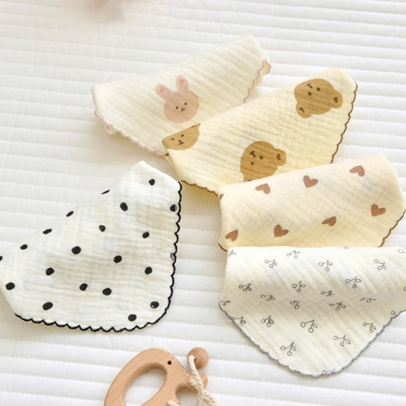 5 Упаковок мягких и впитывающих хлопчатобумажных квадратных полотенец, нежных и дышащих салфеток для новорожденных, легких носовых платков для младенцев