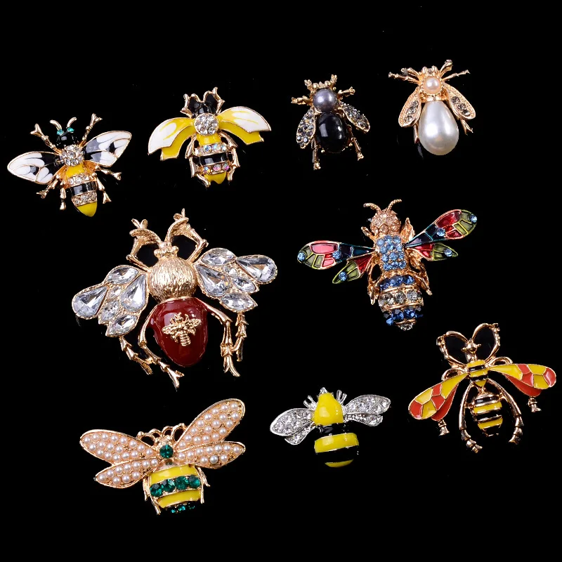 5 шт./лот Милые насекомые цвета Пчелы, пуговицы из горного хрусталя, бриллиантовая пряжка, сделай сам, для обуви, одежды, материал ручной работы