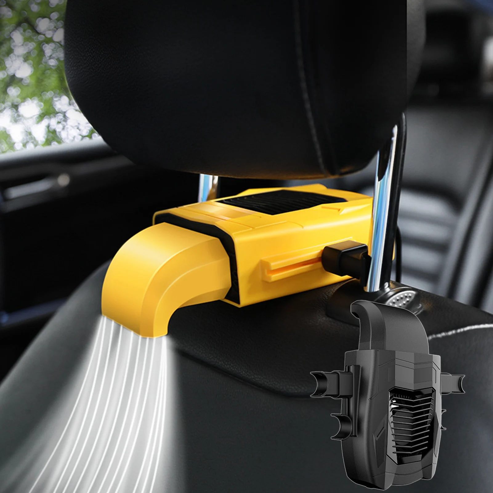 5V USB Перезаряжаемый Вентилятор заднего сиденья Портативный вентилятор автокресла с 3-ступенчатой регулировкой для охлаждения спинки автокресла Воздушный вентилятор для автомобилей
