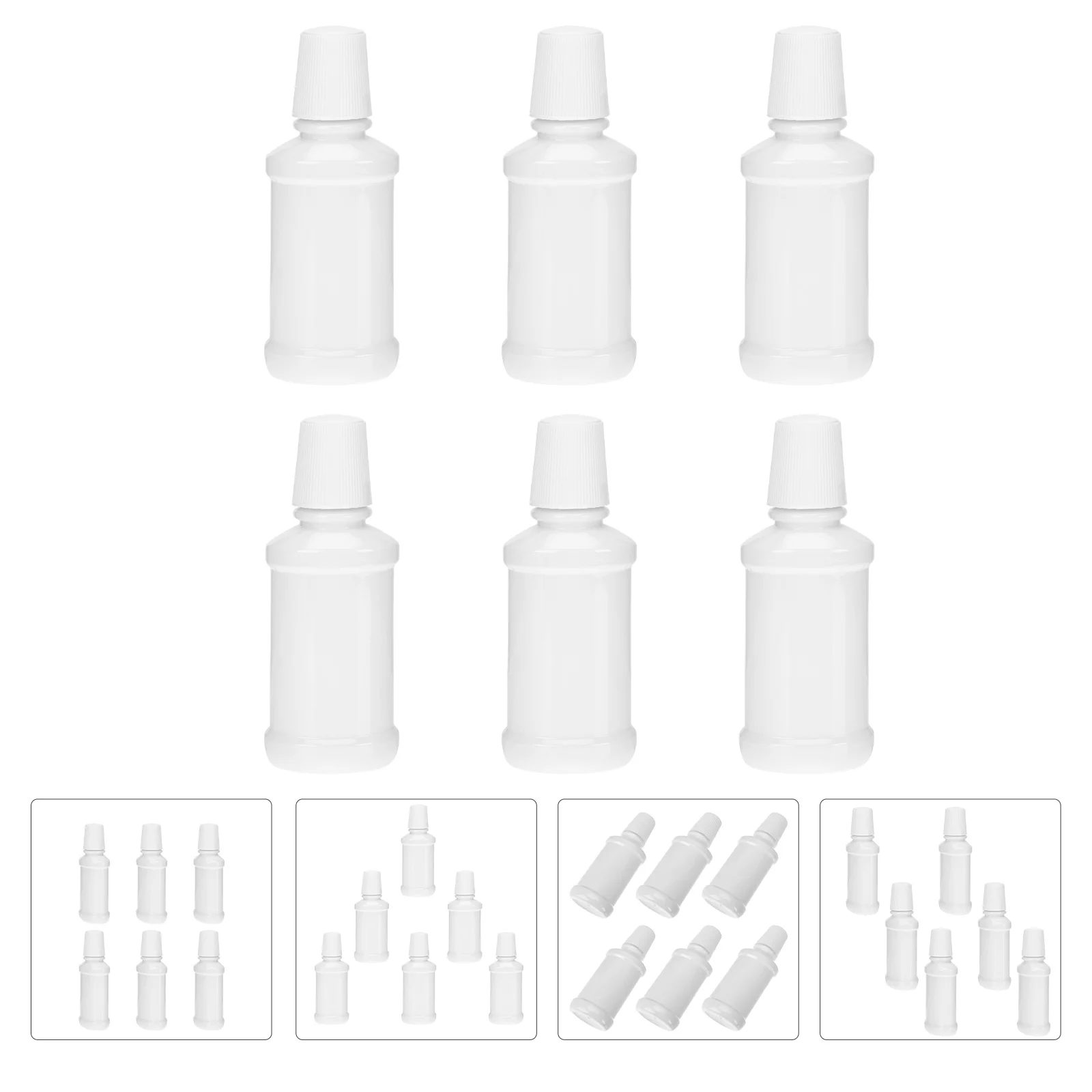 6 ШТ. Бутылочка для полоскания рта Дорожные бутылочки для туалетных принадлежностей Пластиковые контейнеры Герметичные