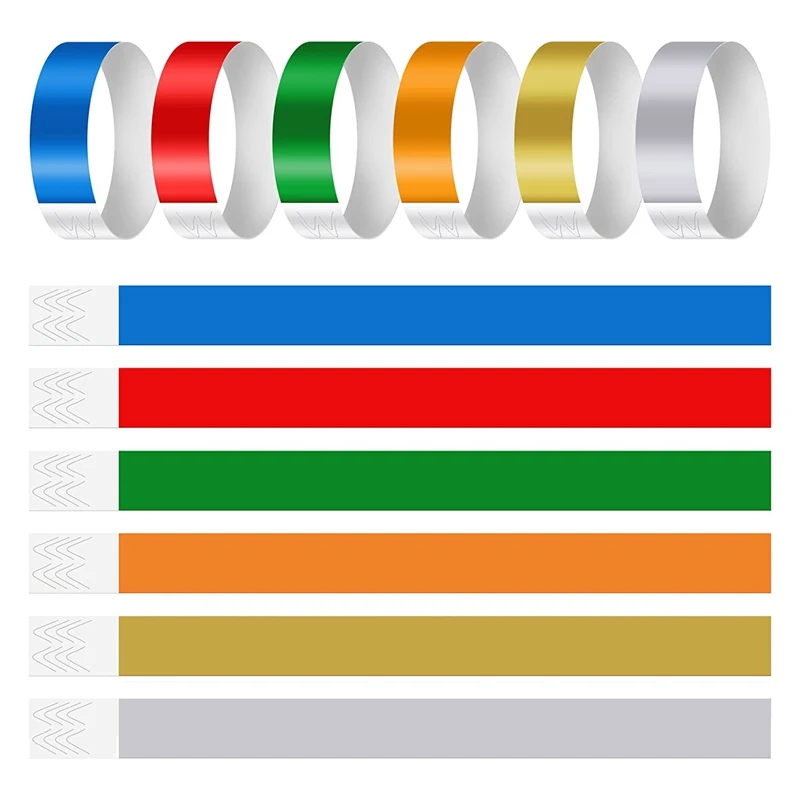 600 ШТ. неоновых цветных браслетов для мероприятий, синтетические бумажные водонепроницаемые легкие браслеты для идентификации активности