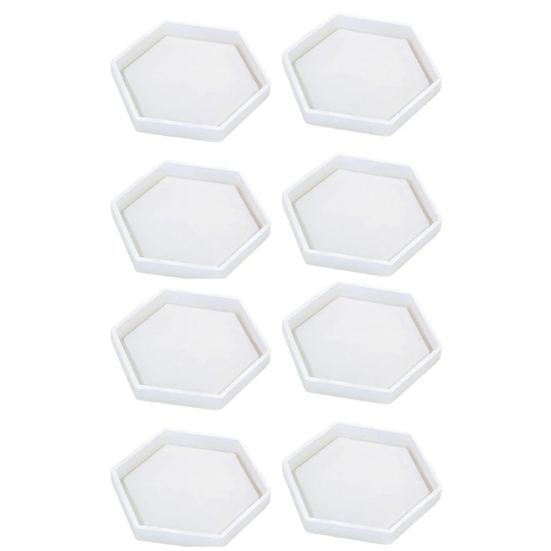 8 Упаковок шестигранных силиконовых формочек для подставок Из силиконовой смолы, прозрачных эпоксидных форм для литья с цементом и полимерной глиной