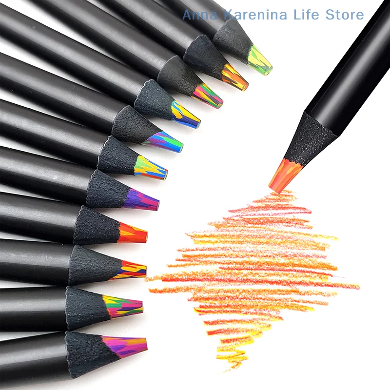 8 Цветов Градиентного радужного карандаша для рисования Цветными набросками в случайном порядке