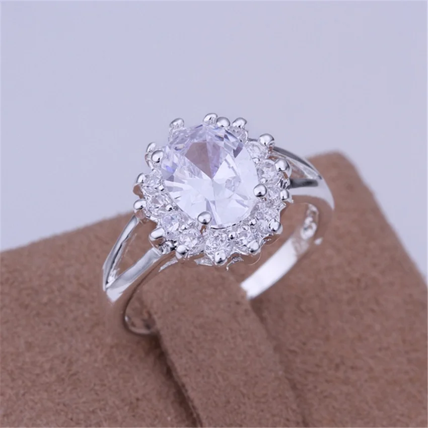 925 R145 горячая оптовая продажа милый изысканный кристалл CZ Циркон серебряное кольцо высокого качества модные Свадебные женские Украшения для девочек