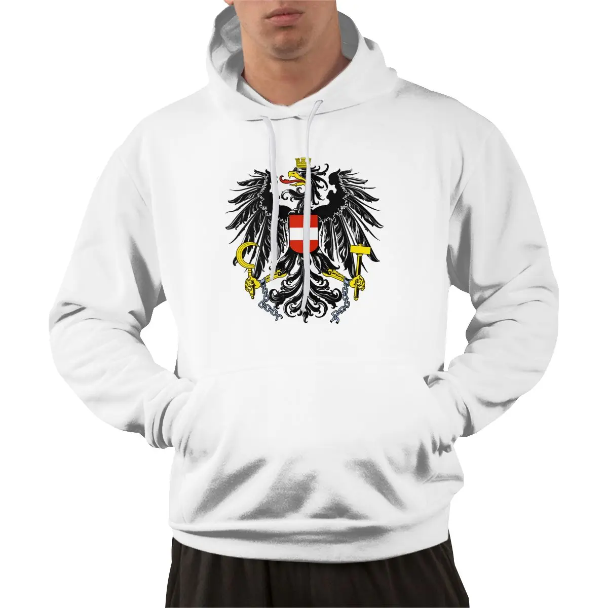 95% Хлопок Эмблема Австрии 2048x2167 Флаг страны Теплый Зимний Пуловер с капюшоном Для мужчин и женщин, толстовка в стиле унисекс в стиле хип-хоп
