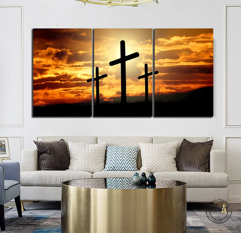 9designs Плакат на холсте с крестом Господа Иисуса, христианская католическая картина маслом, настенное искусство, религиозные картины, принты на холсте, домашний декор