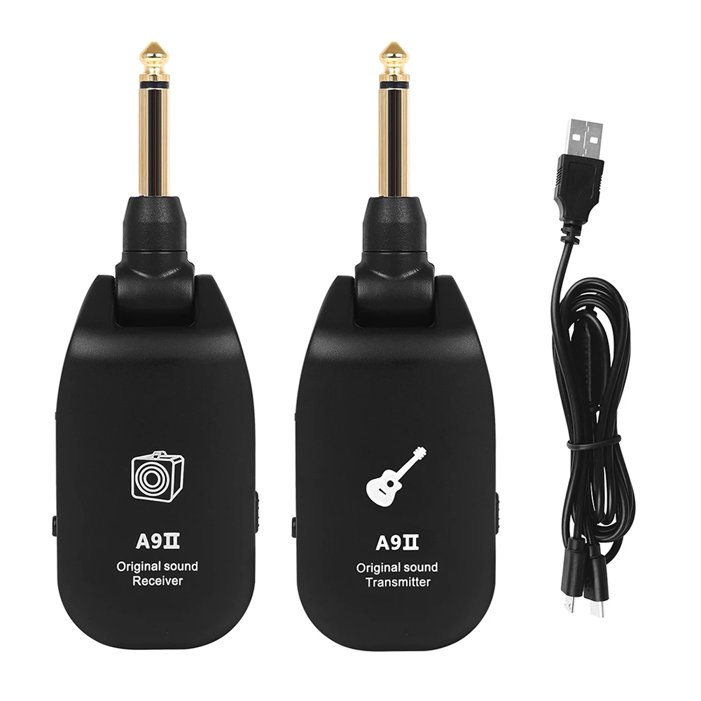 A9II Гитарный Беспроводной Передатчик 4-Канальный Приемник USB Перезаряжаемый для Электрогитары Запчасти для бас-Звукоснимателя