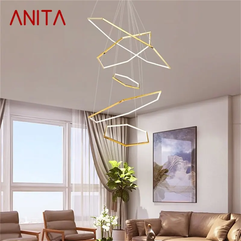 ANITA Nordic Подвесные Светильники Золотые Креативные Современные Светодиодные Лампы Для Украшения Дома Гостиной