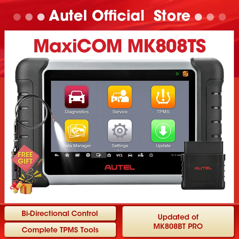Autel MaxiCOM MK808TS OBD2 Bluetooth Сканер Automotivo Инструменты Диагностики Автомобиля TPMS Программирование датчика PK MP808BT MK808BT