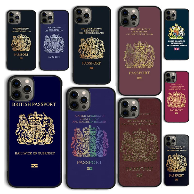 Autumu Великобритания Чехол для Телефона с Британским Паспортом Чехол для iPhone 15 12 mini X XS XR 11 13 14 Pro Max SE 2020 6S 7 8 Plus Coque