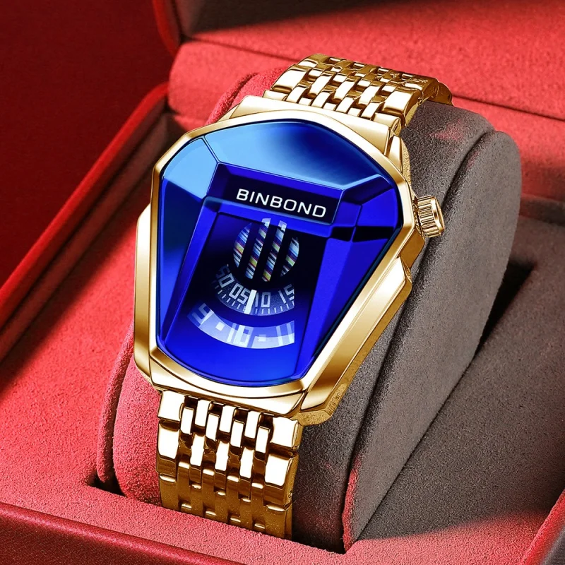 Binbond Модные Персонализированные Мужские часы Модные Часы С Большой Пластиной В Стиле Мотоциклетных Концептуальных Часов Мужские Властные Черные