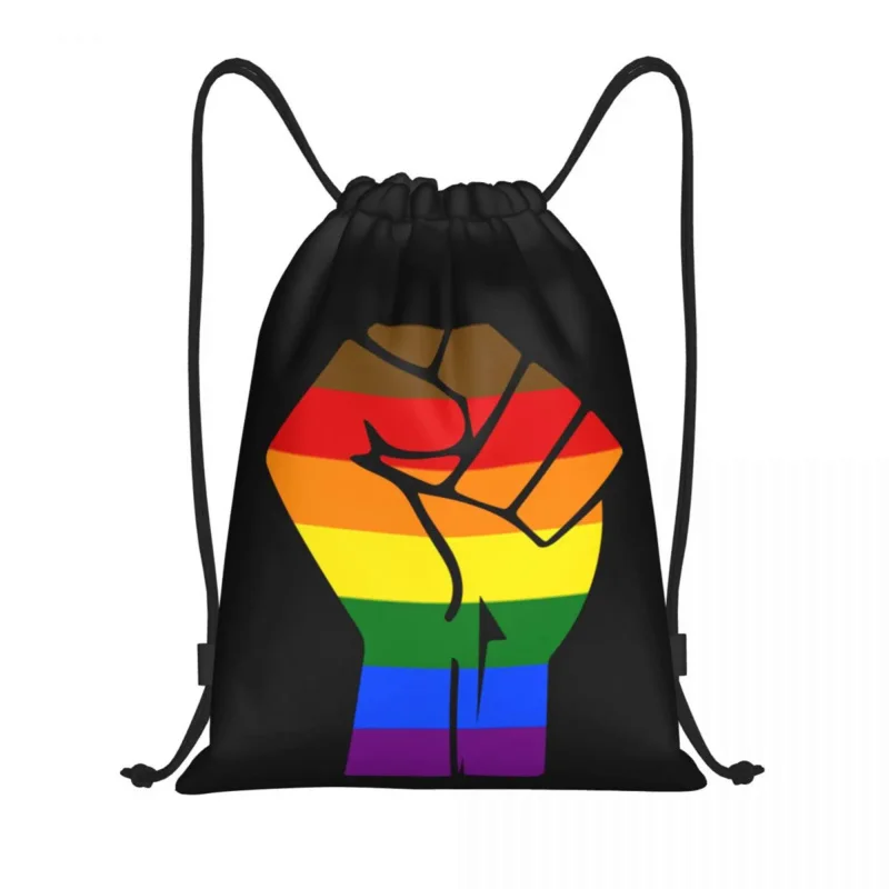 Black Lives Matter Fist ЛГБТ Прайд Plag Рюкзак на шнурке Спортивная спортивная сумка для женщин, мужчин, лесбиянок, геев, Тренировочный рюкзак