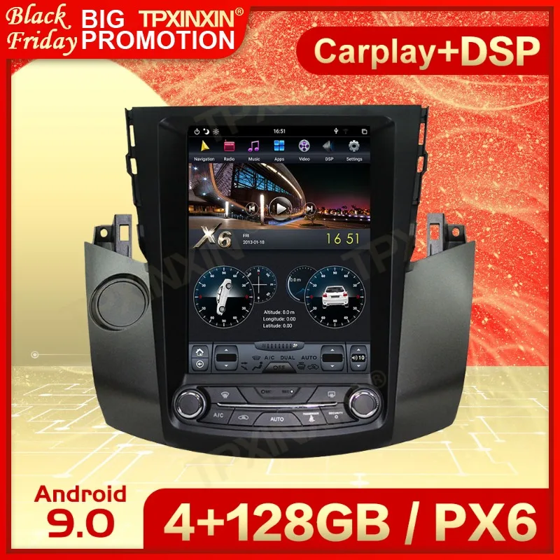 Carplay 2 Din Android 9 Tesl- Мультимедийный Стерео Для Toyota RAV4 2003 2004 2005 2006 2007 2008 2009 GPS Приемник Плеер Головное Устройство