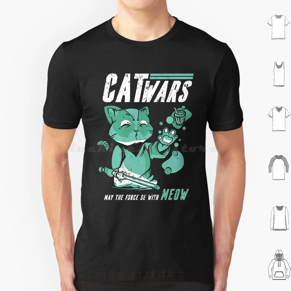 Cat Wars Parody Catwars-May The Force Be With Meow Футболка Мужская Женская Детская 6Xl Войны Кошек И Котят Кошки Любят Кошек Для Детей Cat